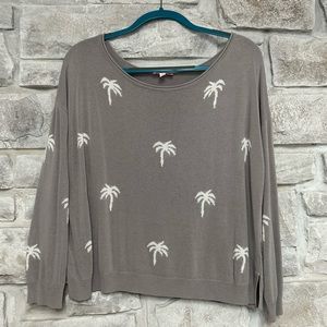 Pink Lily Palm Tree Sweater